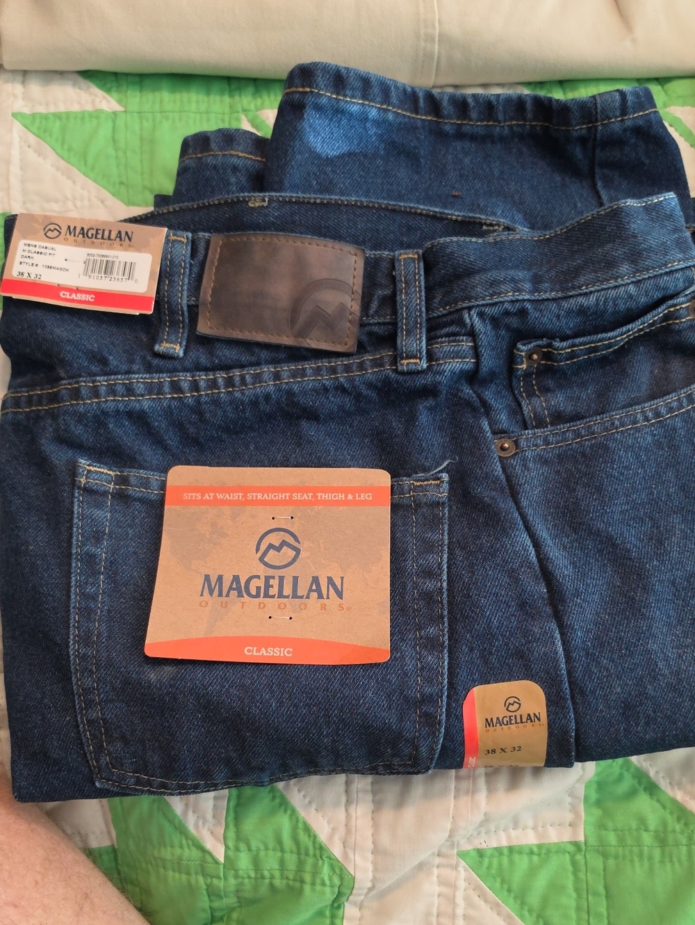 Magellan Outdoors Men's Straight Leg Dark Blue Jeans